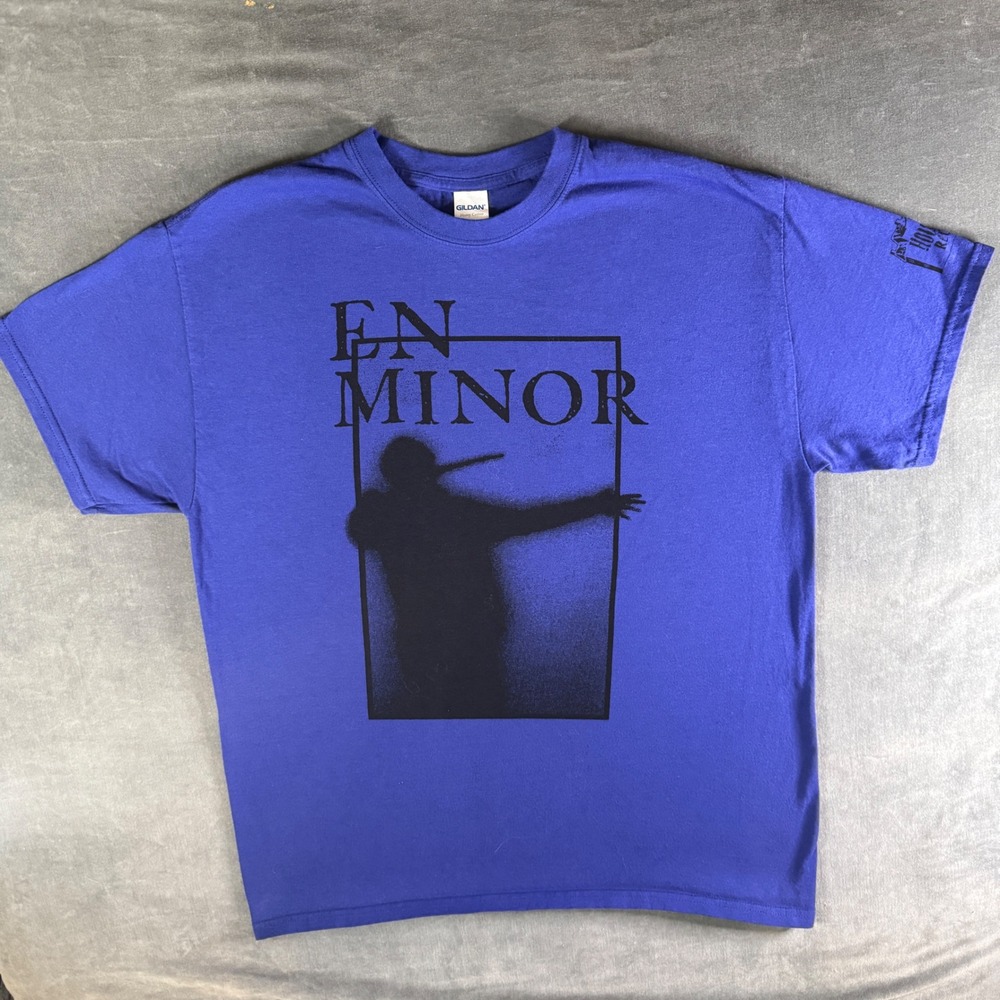 En Minor Housecore Records Graphic T Shirt Purple Gildan Heavy Cotton Mens L